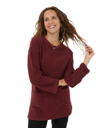 Women's Amari Textured Tunic in Red