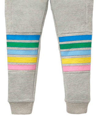 Mini Boden Boy's Warrior Knee Sweatpants in Grey Marl Rainbow