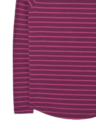 Women's Long Sleeve Breton Stripe T-Shirt in Purple