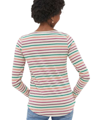 Women's Cotton Breton Top in Natural Multi