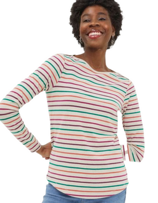 Women's Cotton Breton Top in Natural Multi