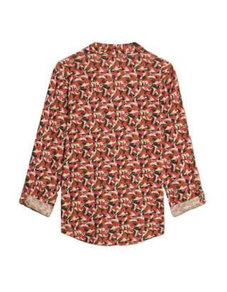 Women's Annie Printed Cotton Shirt in Pink Multi