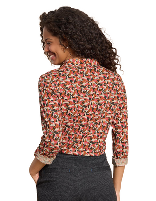 Women's Annie Printed Cotton Shirt in Pink Multi