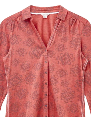 Women's Annie Printed Cotton Shirt in Pink Print