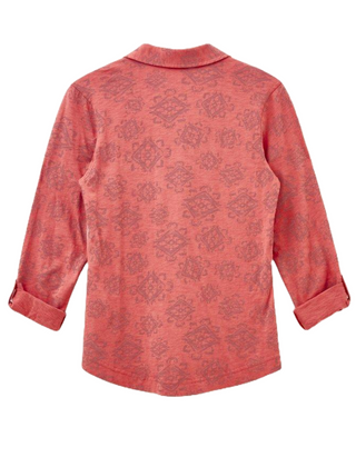 Women's Annie Printed Cotton Shirt in Pink Print