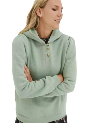 Women’s Edie Textured Overhead Hoodie in Sage Green (IMPERFECT)