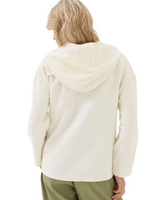 Women's Layla Natural Zip Through Hoodie in White (IMPERFECT)