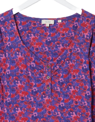 Women's Kara Painterly Floral Top in Purple