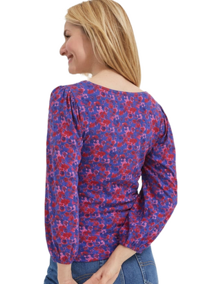 Women's Kara Painterly Floral Top in Purple