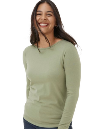 Women's Long Sleeve Bree T-Shirt in Sage Green