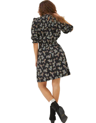 Women's Krishan Craft Floral Jersey Dress in Black (IMPERFECT)