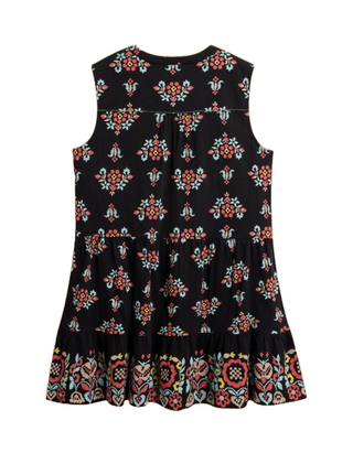 Women's Macie Floral Tunic Top in Black/Multi