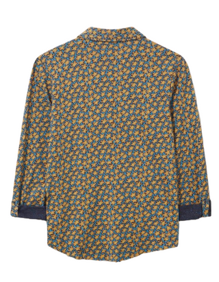 Women's Annie Printed Cotton Shirt in CHARTREUSE MULTI