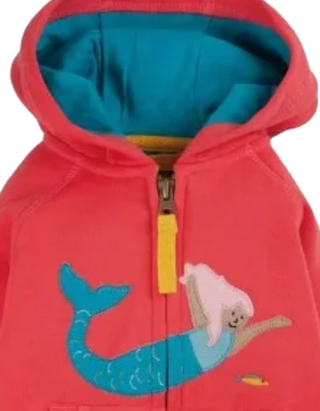 Frugi Girl's Long Sleeve Hayle Hoodie in Mermaid (Slightly Defect)