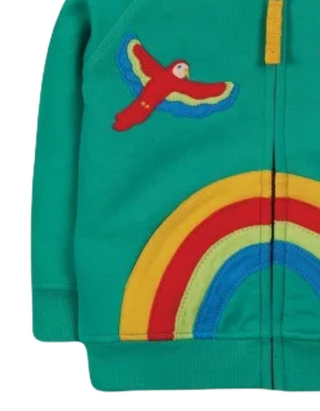 Frugi Girl's Long Sleeve Helford Hoodie in Parakeet Parrot (Slightly Defect)