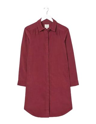 Women's Chester Cord Dress in Dark Red (IMPERFECT)