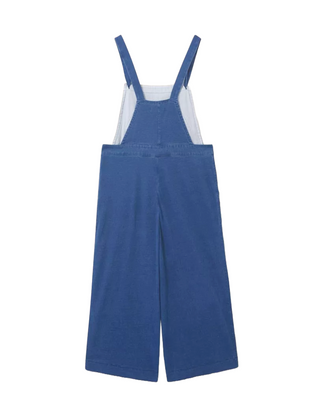 Women's Debbie Jersey Cropped Dungarees in Blue Multi (IMPERFECT)