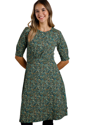 Women's Cassandra Organic Cotton Jersey Swing Dress in Frosty Spruce