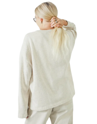 Women's Bobby Cotton Relaxed Sweatshirt in Oatmeal Melange