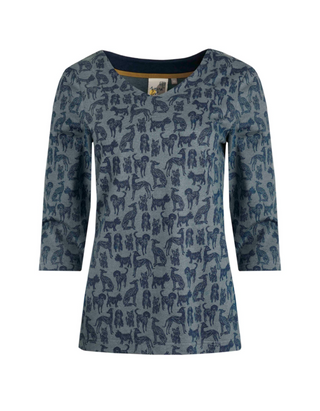 Women's Nanaimo Eco 3/4 Sleeve Top in Light Navy (IMPERFECT)