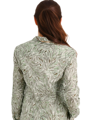 Women's Larissa Organic Cotton Shirt in Wheat Harvest Moss Green (IMPERFECT)