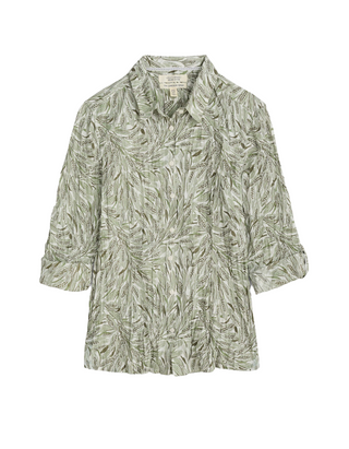 Women's Larissa Organic Cotton Shirt in Wheat Harvest Moss Green (IMPERFECT)