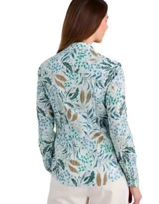 Women's Long Sleeve Larissa Shirt in Riverbed Floral Chalk (IMPERFECT)