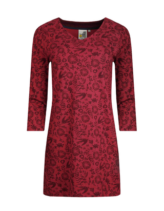 Women's Kimberley Printed Jersey 3/4 Sleeve Tunic in Jester Red (IMPERFECT)