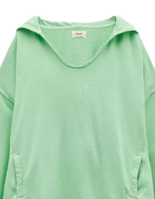 Women's Jude Oversized V Neck Hoodie in Apple Green