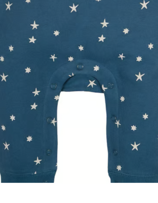 Frugi Kids Rainbow Applique Snuggle Suit in Navy Abisko Stars