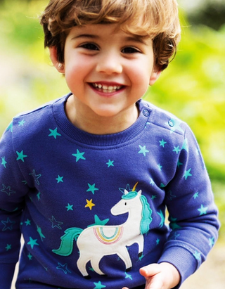 Frugi Kids Cosmic Unicorn Sammy Sweatshirt in Purple