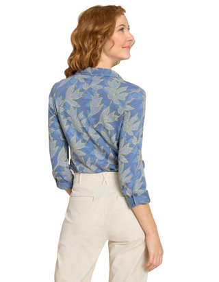 Women's Annie Printed Cotton Shirt in Blue Multi