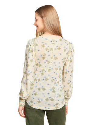 Women's Blake Puff Sleeve Top in Ivory Multi