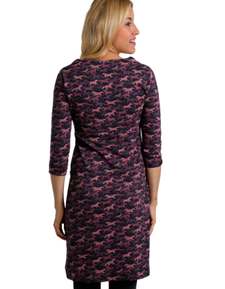 Women's Starshine Organic Cotton Jersey Dress in Mulled Wine