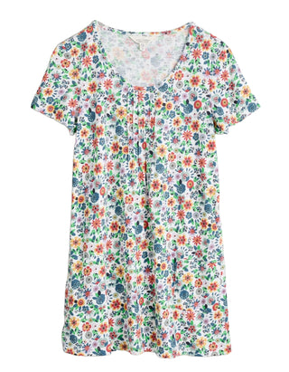 Women's Short Sleeve Busy Lizzy Tunic in Multi Sweet Flower