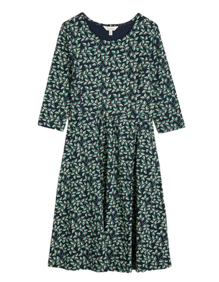 Women's April Jersey Dress In Sweet Leaves Maritime Stem (IMPERFECT)