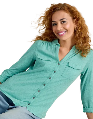 Women's Annie Pocket Jersey Shirt in Bright Blue
