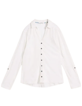 Women's Anne Embroidered Jersey Shirt in Brilliant White