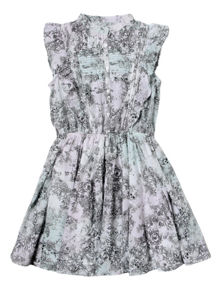Zadig & Voltaire Girl's Pleated Woven Dress in White Woods