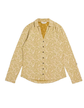 Women's Annie Jersey Spotted Print Shirt in Mustard