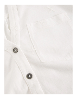 Women's Annie Embroidered Longline Shirt in White