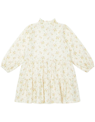 Bonton Girls' Imp Daisy Floral Print Dress in Creme