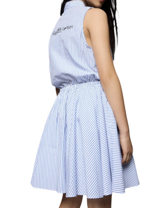 Zadig & Voltaire Girl's Striped Day Dress in Electric Blue