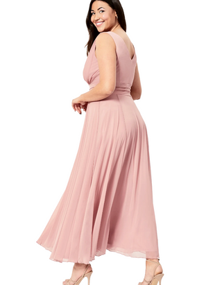 Scarlett & Jo Plus Size Nancy Marilyn Blush Pink Chiffon Maxi Dress