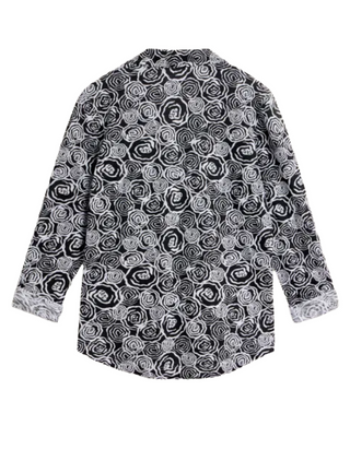 Women's Annie Floral Printed Jersey Shirt in Black
