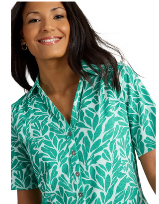 Women's Printed Annie Short Sleeve Jersey Shirt in Green