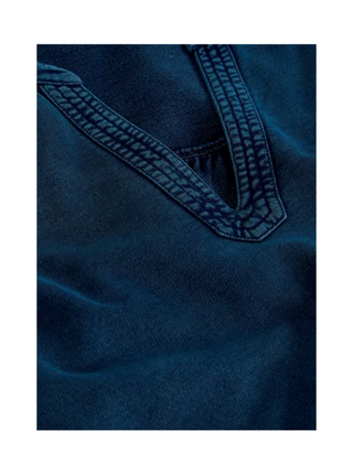 Women's Long Sleeve Ray Jersey Midi Dress in Mid Denim