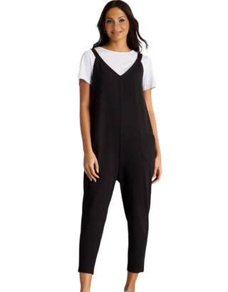 Women's Sleeveless Selina Jersey Jumpsuit in Pure Black