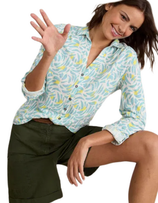 Women's Annie Jersey Stroke Printed Shirt in White Mix