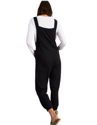Women's Daphne Cotton Dungarees in Pure Black